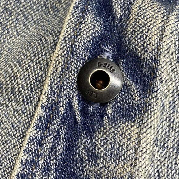 G-Star Raw Men’s Vintage Bornite Overshirt Size M Blue Boxy Fit Denim Button-Up - Picture 3 of 13